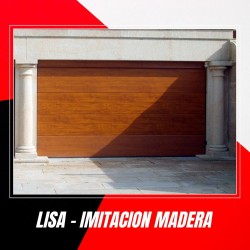 Sectional door imitation smooth wood