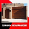 Ribbed sectional garage door imitation wood