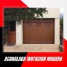 Ribbed sectional garage door imitation wood