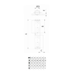 Pernio pala  20x120x4 IZQ HG88 con rodamiento axial