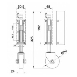 Rueda Pivotante HT Arrastre T4 80mm HG75