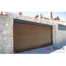 Sectional door imitation smooth wood