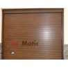 Ribbed sectional garage door imitation wood