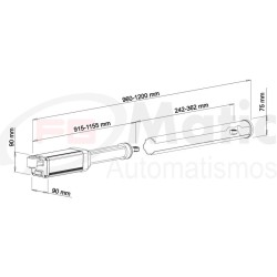 VDS PHV 360 - Kit Motor hidráulico para puertas batientes de dos hojas.